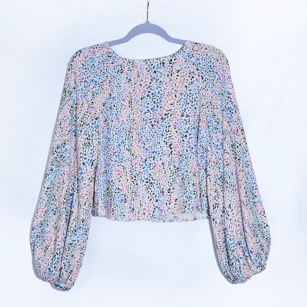 Confetti top crew neck long sleeves top